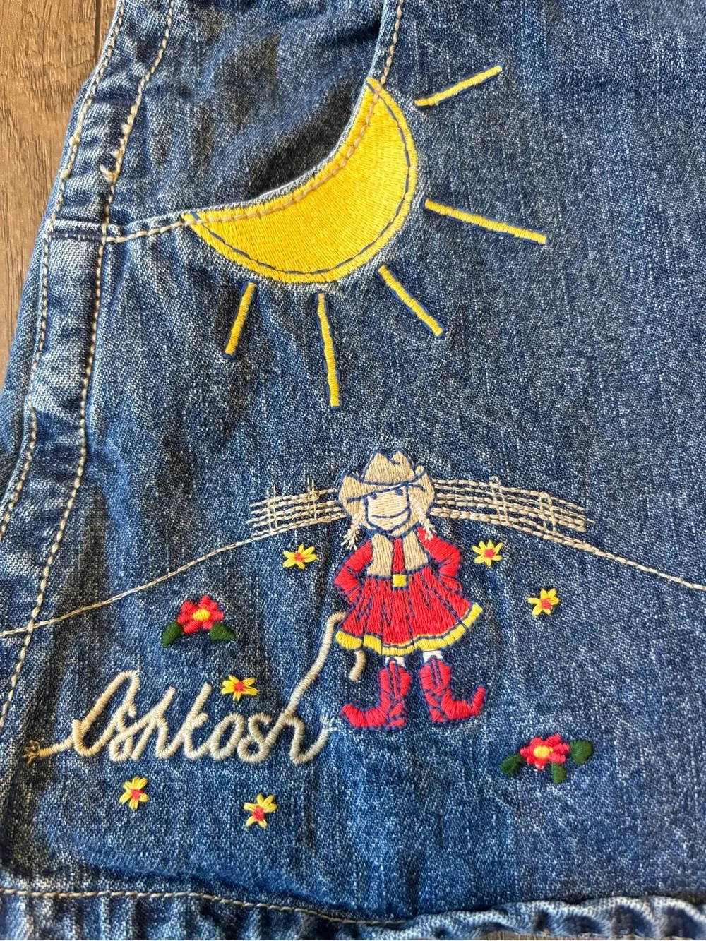 Vintage 2000s Y2K Oshkosh B’Gosh Cowgirl Country Western Overall Dress Vestbak